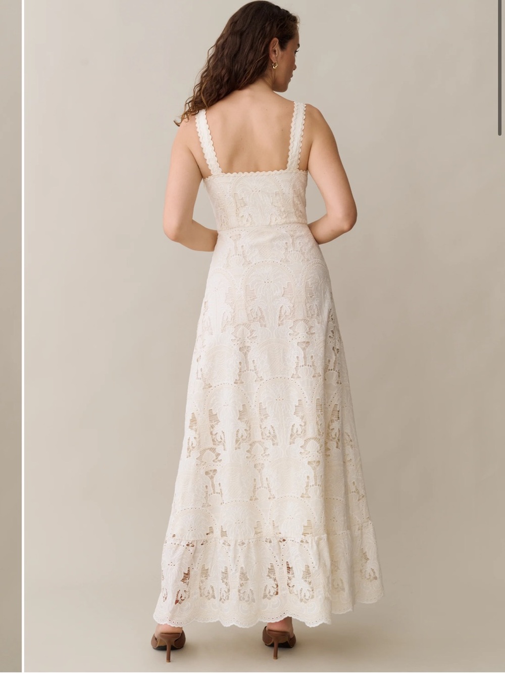 NEW Few Moda o.p.t Jordyn Cotton Cream Midi Dress - Picture 3 of 8